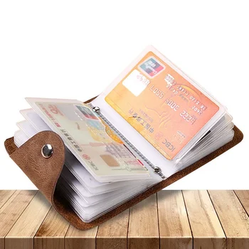 Uus Vintage Nahast 24 Bitti Kaardi Puhul visiitkaardi Hoidja Mehed Naised Krediidi Pass, Kaart, Kott Pass, ID Kaart, Rahakott