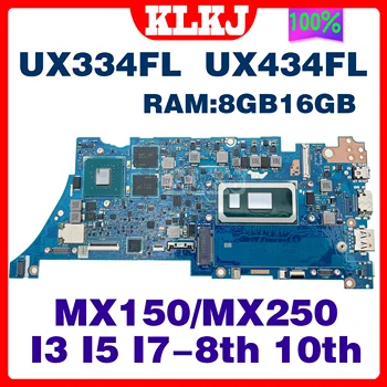UX334FL UX434FL Emaplaadi Asus ZenBook 13 UX334FLC UX434FAC Sülearvuti Emaplaadi Koos I5 I7 8. ja 10. 8GB 16GB 100% Tööd