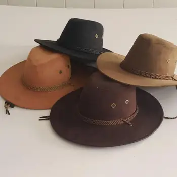 Velvet Mütsid Meeste Suur-serv Nahk, Samet -, Lääne -, Köie-Rider Müts Kauboi Müts Stereotüüpne Müts