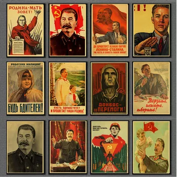 Vene Seltsimees Jossif Stalin Plakat Seina Kleebised Vintage Plakat Prindib Kvaliteetseid Baar / Home Decorar