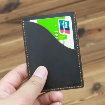 Vintage Minimalistlik Mehed Kaardi Omanik Ehtne Nahk Väike Ultra Õhuke Õhuke Mini Krediitkaardi Panga ID-Kaardi Hoidiku Klamber