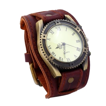 Vintage Rooma Numbritega Käik Faux Nahast Bänd Meeste Käevõru Randme Vaadata jam tangan pria zegarki meskie