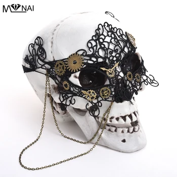 Vintage Steampunk Käik Kella Ratta Mask Käsitöö Gooti Victorian Lace Mask Lolita Retro Tarvikud Cosplay