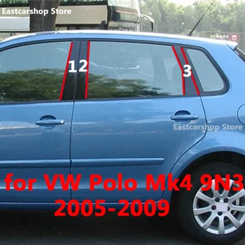 Volkswagen VW Polo MK4 9N3 2005-2009 Auto Läikiv Must Uks Kesk Akna keskmises Veerus Riba PC B C Samba Tarvikud