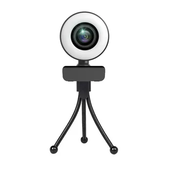 Web Kaamera autofookuse Sõrmus Kaunistab Fill-in Valgustus Video Webcam 4K 5 miljonit HD Live Broadcast Mic, USB