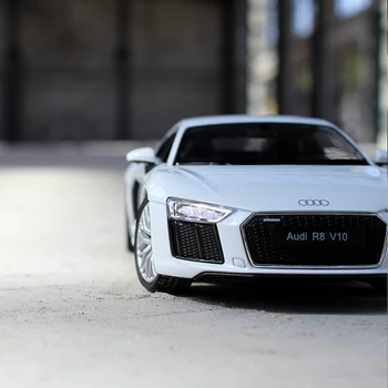 welly 1:24 Audi R8 V10 valge auto sulamist auto mudeli simulatsiooni auto kaunistamiseks kogumise kingitus mänguasi Die casting mudel poiss mänguasi