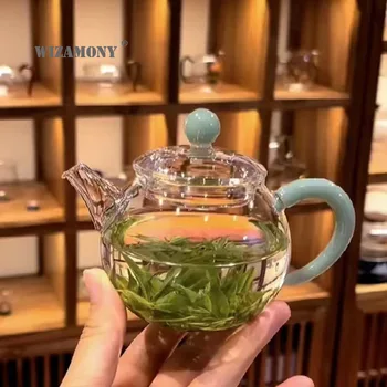 WIZAMONY mini kuumakindel Klaas Teed Pot Praktiline Pudel Lille Tee Tassi Klaasist Teekann koos Infuser teelehe Taimsete Kohvi