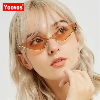 Yoovos 2021 Vintage Metal Cat eye Päikeseprillid Naiste Klassikalised Prillid Street Beat Shopping Peegel Oculos De Sol Gafas UV400