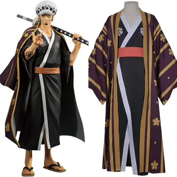 Üks Töö Trafalgar Seadus/Trafalgar D Vee Seaduse Cosplay Kostüüm Kimono Hommikumantel Meeste Täielik Ülikond Komplekt Halloween Karnevali Kostüümid