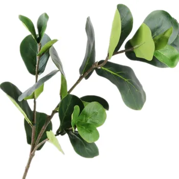 Üks Võltsitud Ficus lyrata Lehe Filiaalid Simulatsiooni Roheline Ficus lyrata Lehed Puu Varred Rohelus Dekoratiivsed Kunstlik Roheline Taim
